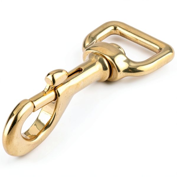 3-1/8 inch Solid Brass Swivel Bolt Snap Hooks 7/8 inch Square Swivel Eye Single Ended Trigger Clips Keychain Holder for Leathercrafts, Dog Collar, Pet Leash, Flag Halyard and More (2 Pieces)-7