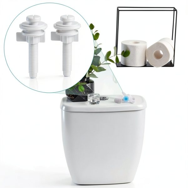 Toilet Seat Screws HomeFix 2-Piece Kit Bolts, Nuts & Washers White-5