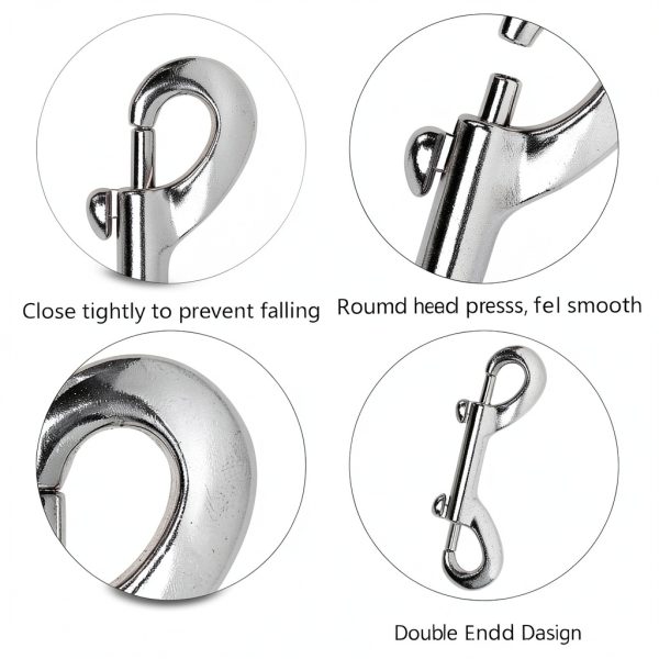 Double Ended Snap Hooks 4pcs 3.5 Inch Zinc Alloy Duty Hongliang Silver-2