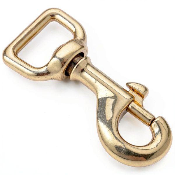3-1/8 inch Solid Brass Swivel Bolt Snap Hooks 7/8 inch Square Swivel Eye Single Ended Trigger Clips Keychain Holder for Leathercrafts, Dog Collar, Pet Leash, Flag Halyard and More (2 Pieces)-6