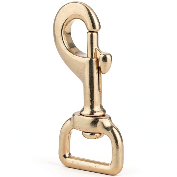 3-1/8 inch Solid Brass Swivel Bolt Snap Hooks 7/8 inch Square Swivel Eye Single Ended Trigger Clips Keychain Holder for Leathercrafts, Dog Collar, Pet Leash, Flag Halyard and More (2 Pieces)-5