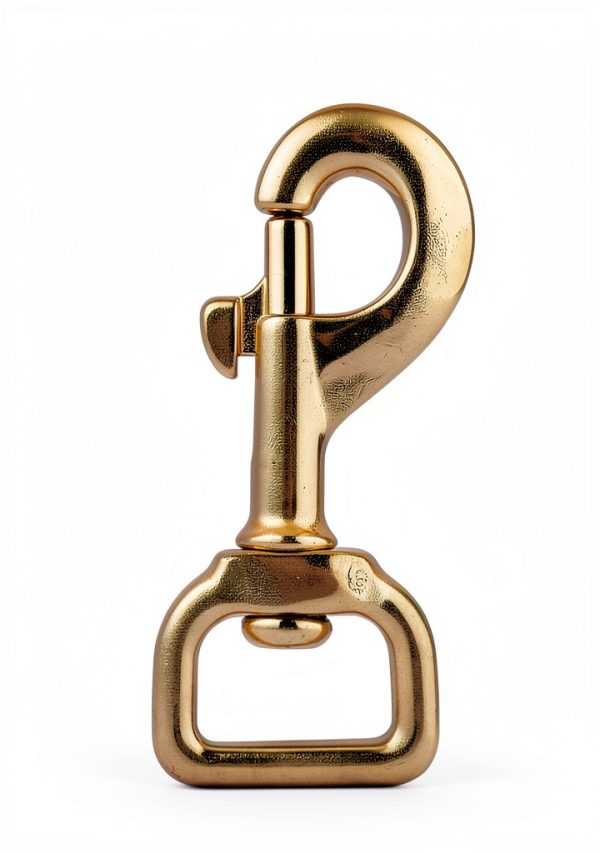 3-1/8 inch Solid Brass Swivel Bolt Snap Hooks 7/8 inch Square Swivel Eye Single Ended Trigger Clips Keychain Holder for Leathercrafts, Dog Collar, Pet Leash, Flag Halyard and More (2 Pieces)-3
