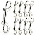 8-Pack Heavy Duty Double Ended Snap Hooks,Silver Zinc Alloy Trigger Clips – for Dog Leashes, Key Rings, Water Buckets, Carabiners, Home, Farm, Indoor & Outdoor Use-0