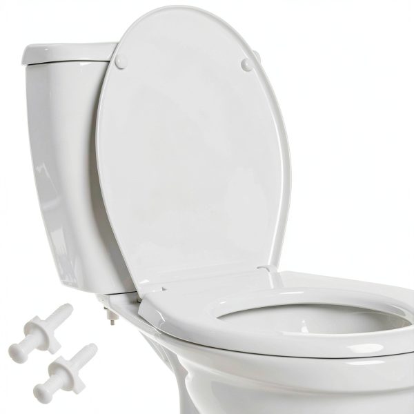 Toilet Seat Screws HomeFix 2-Piece Kit Bolts, Nuts & Washers White-3