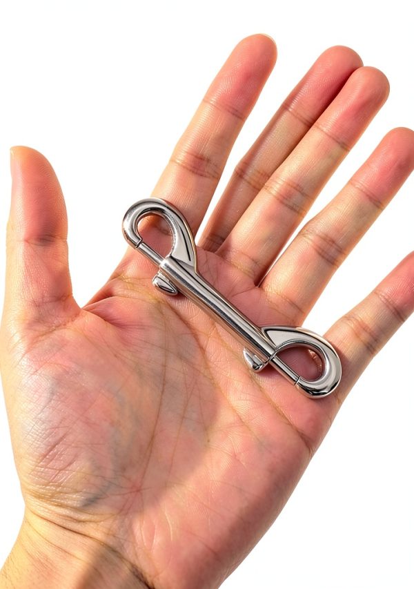 4Pcs Snap Hooks, 3.5 in Heavy Duty Metal Clips Double Ended Snap Hooks, Silver Dog Leash Clips for Pet Leash Water Bucket Hook Key Holder Carabiner, Indoor & Outdoor Use-7