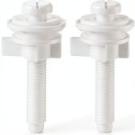 Toilet Seat Screws HomeFix 2-Piece Kit Bolts, Nuts & Washers White-0