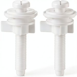 Toilet Seat Screws HomeFix 2-Piece Kit Bolts, Nuts & Washers White-0