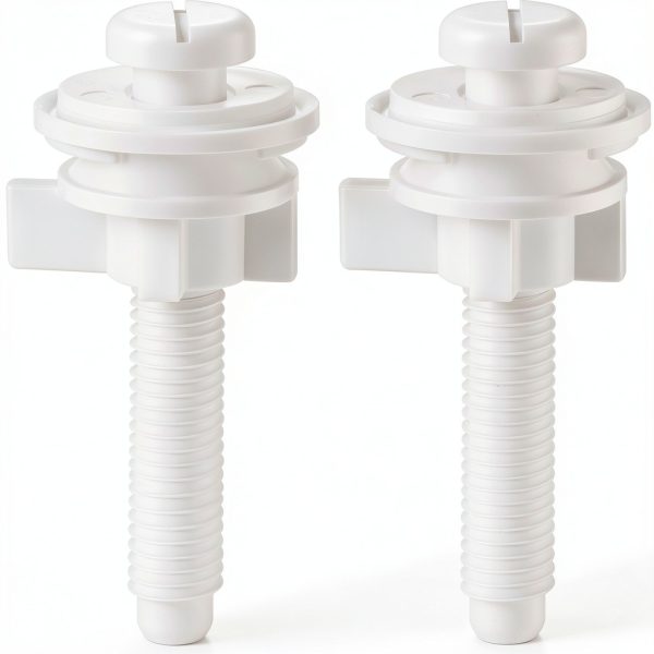 Toilet Seat Screws HomeFix 2-Piece Kit Bolts, Nuts & Washers White-0