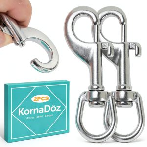 3.5 Inch Heavy Duty Swivel Snap Hooks 2-Pack KornaDoz Bolt Snap-0