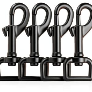 Swivel Eye Bolt Snap Hooks Black Dog Leash Clips Buclefy 3/4in 4pcs-0