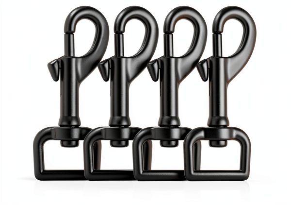 Swivel Eye Bolt Snap Hooks Black Dog Leash Clips Buclefy 3/4in 4pcs-0