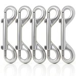 Double Ended Bolt Snap Hook - Buclefly 4.7" Silver Metal Clips 5pcs-0