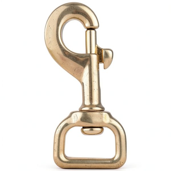 3-1/8 inch Solid Brass Swivel Bolt Snap Hooks 7/8 inch Square Swivel Eye Single Ended Trigger Clips Keychain Holder for Leathercrafts, Dog Collar, Pet Leash, Flag Halyard and More (2 Pieces)-4