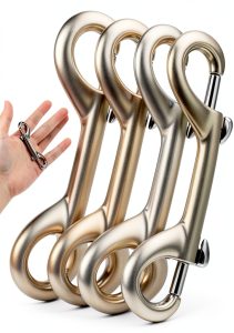 4Pcs Snap Hooks, 3.5 in Heavy Duty Metal Clips Double Ended Snap Hooks, Silver Dog Leash Clips for Pet Leash Water Bucket Hook Key Holder Carabiner, Indoor & Outdoor Use-0