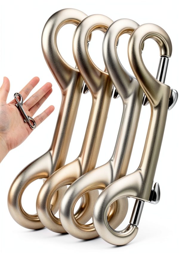 4Pcs Snap Hooks, 3.5 in Heavy Duty Metal Clips Double Ended Snap Hooks, Silver Dog Leash Clips for Pet Leash Water Bucket Hook Key Holder Carabiner, Indoor & Outdoor Use-0