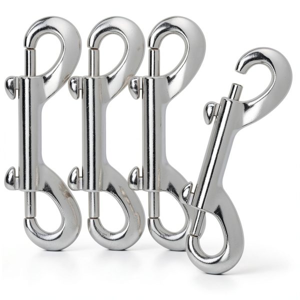 Double Ended Snap Hooks 4pcs 3.5 Inch Zinc Alloy Duty Hongliang Silver-0