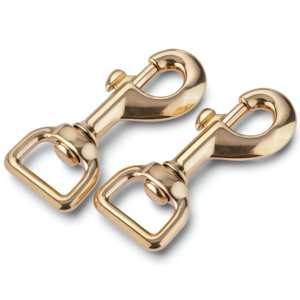 3-1/8 inch Solid Brass Swivel Bolt Snap Hooks 7/8 inch Square Swivel Eye Single Ended Trigger Clips Keychain Holder for Leathercrafts, Dog Collar, Pet Leash, Flag Halyard and More (2 Pieces)-2