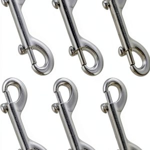 Double Ended Bolt Snap Hooks isWinner Steel 3.5in Silver Pack of 6-0